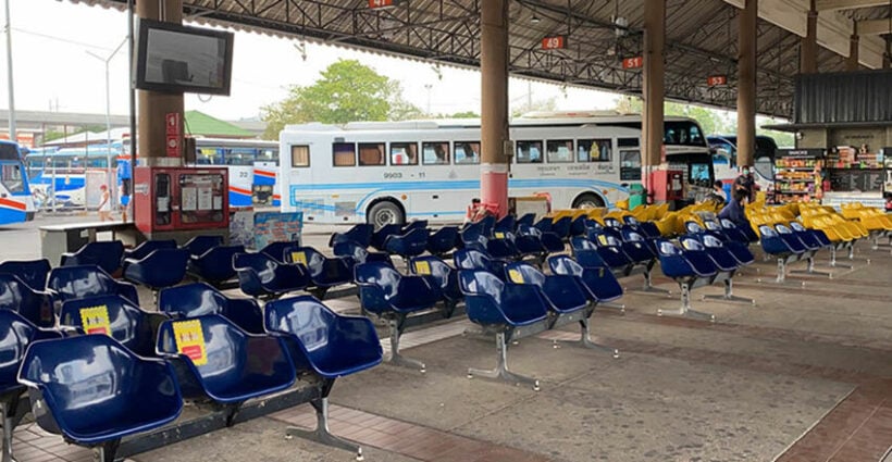 Fewer travellers at Bangkok bus and rail stations as Covid worries take hold