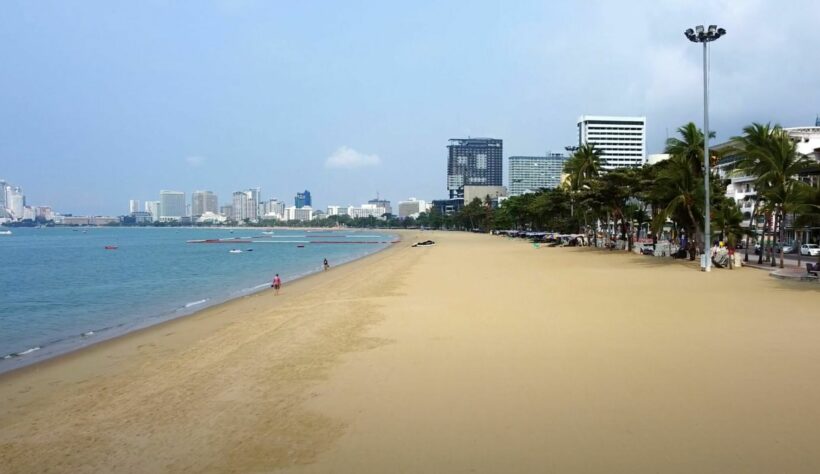 Pattaya Beach, fly over the pristine but horrifyingly empty beaches | VIDEO