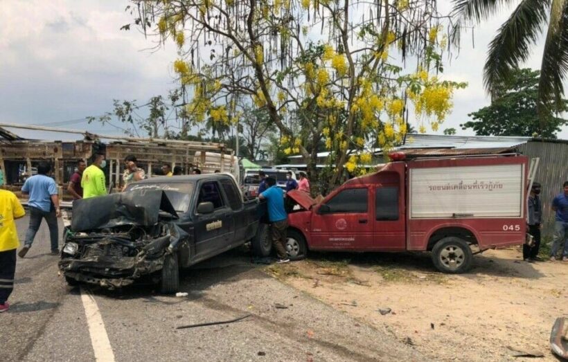 1 dead, 1 injured, 2 businesses damaged in 6-vehicle collision in eastern Thailand