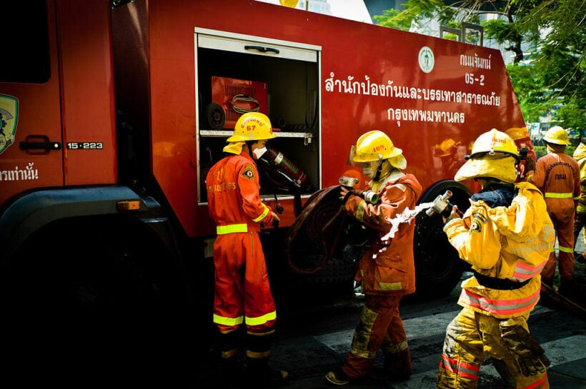 Firefighters’ bodies retrieved, 100,000 baht to families