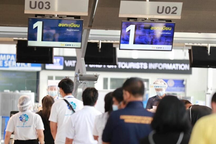 Check-in counters at Bangkok airport now used for Covid-19 vaccine screening