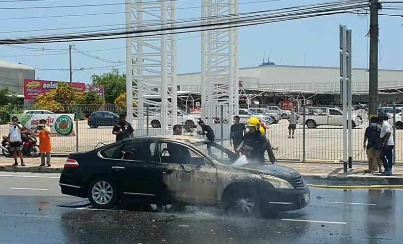 Pattaya driver whose car burst into flames says he’s lost a million baht in cash