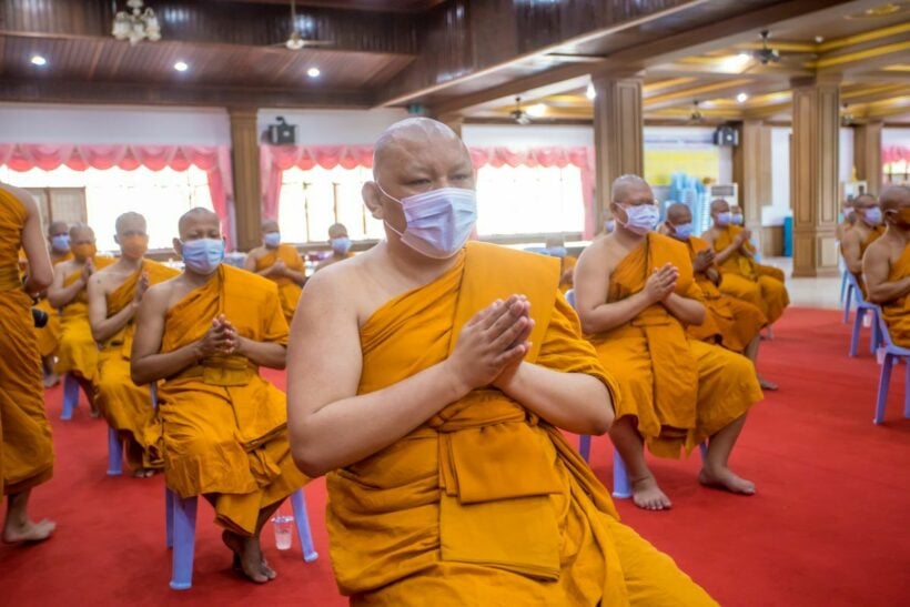 Monks gather for a special ceremony in Pattaya to pray Covid-19 away