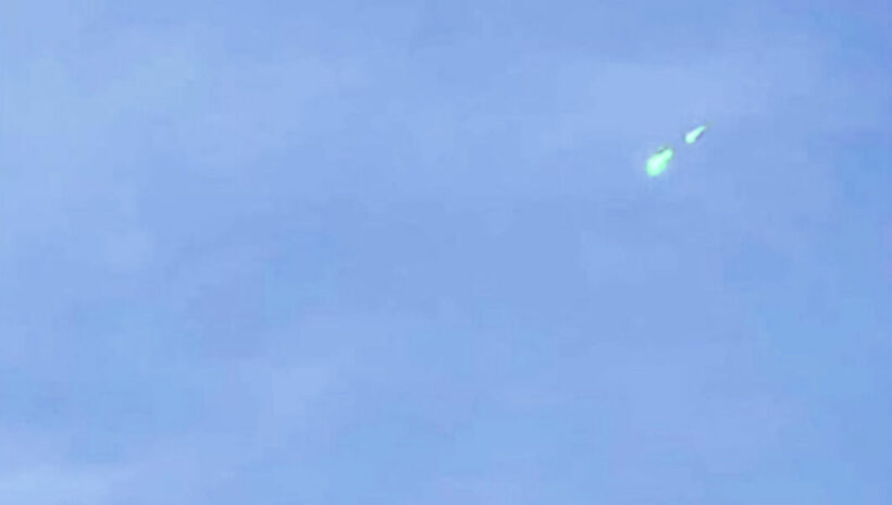 Meteor causes explosion, green glow above Northern Thailand