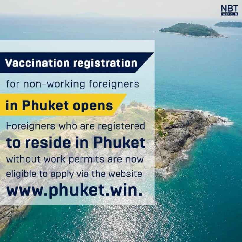 Expats in Phuket without a work permit can register for a Covid-19 vaccine | News by Thaiger