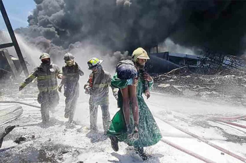 Calls for factories to be moved out of residential areas after blaze at plastics plant