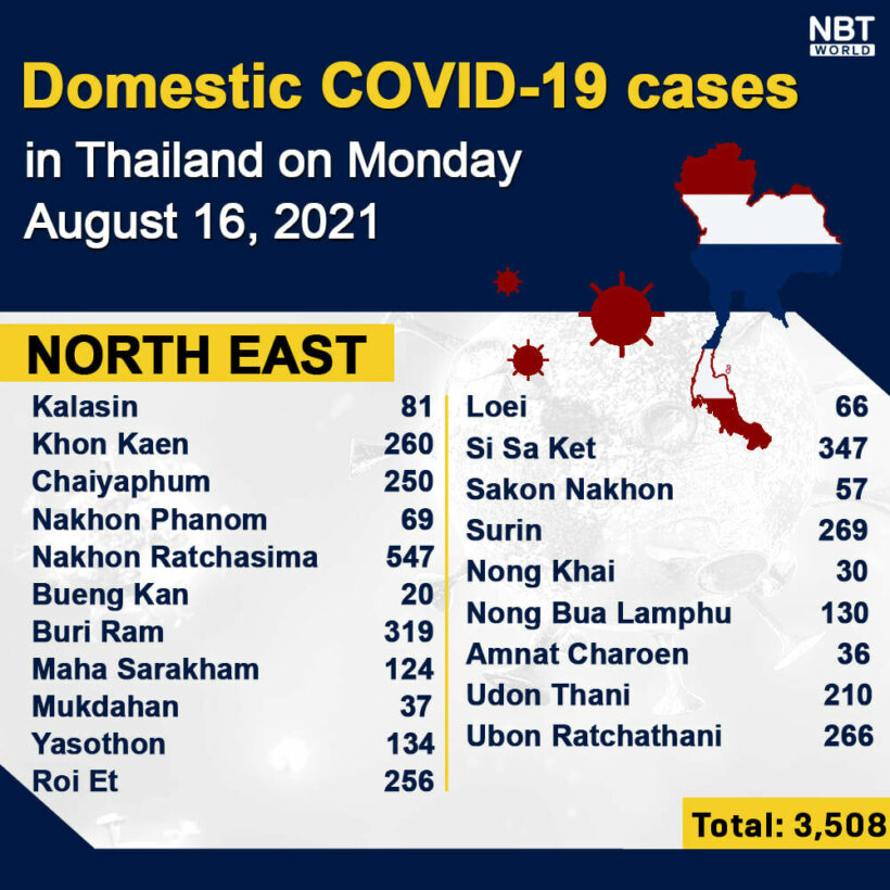 Monday Covid Update: 21,157 new cases; provincial totals | News by Thaiger