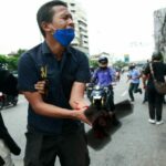 Bangkok Protester that had hand injured from firecracker tests positive for Covid | Thaiger