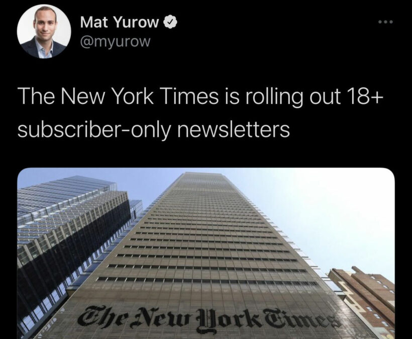 Confusing tweet implies New York Times launching porn service