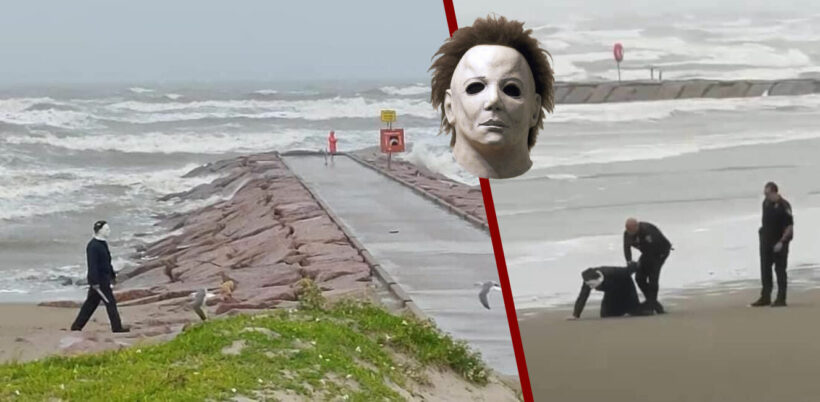 Texas lawyer dressed as Halloween’s Michael Myers to spread hurricane cheer