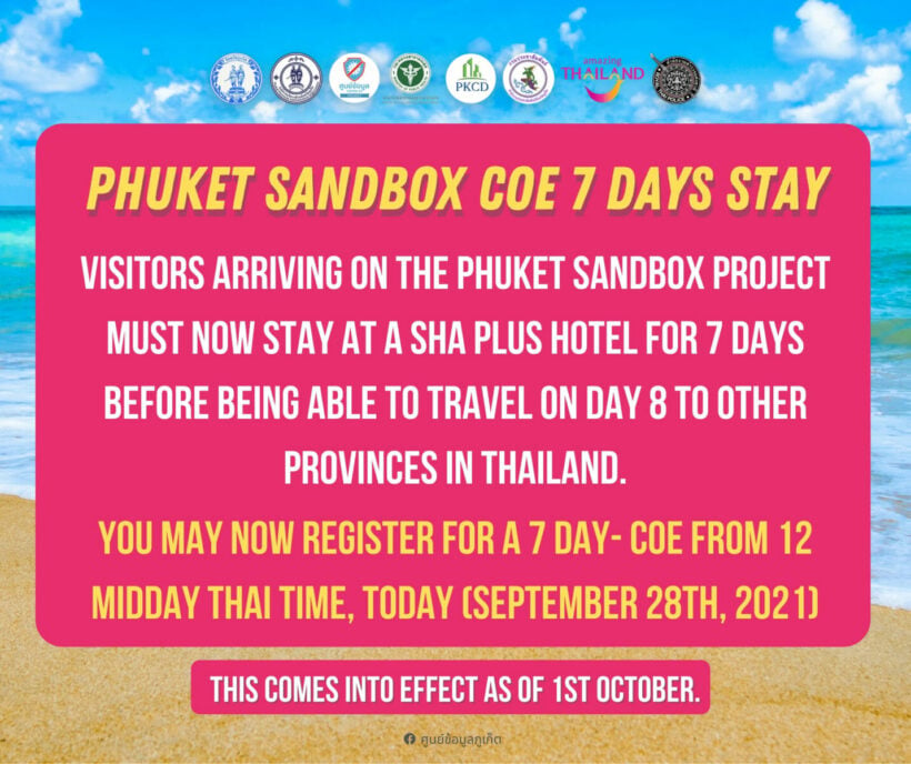 "Sandbox" period in Phuket shortened to 7 days for vaccinated travellers | News by Thaiger