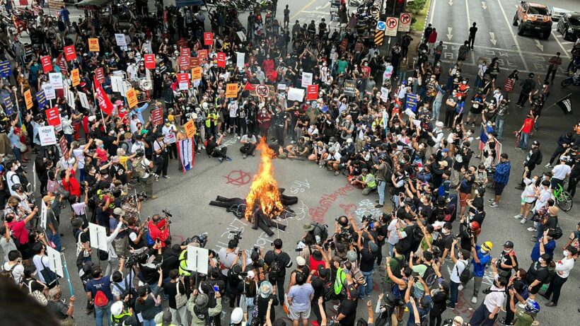 Protesters march to German embassy, present statement against monarchy