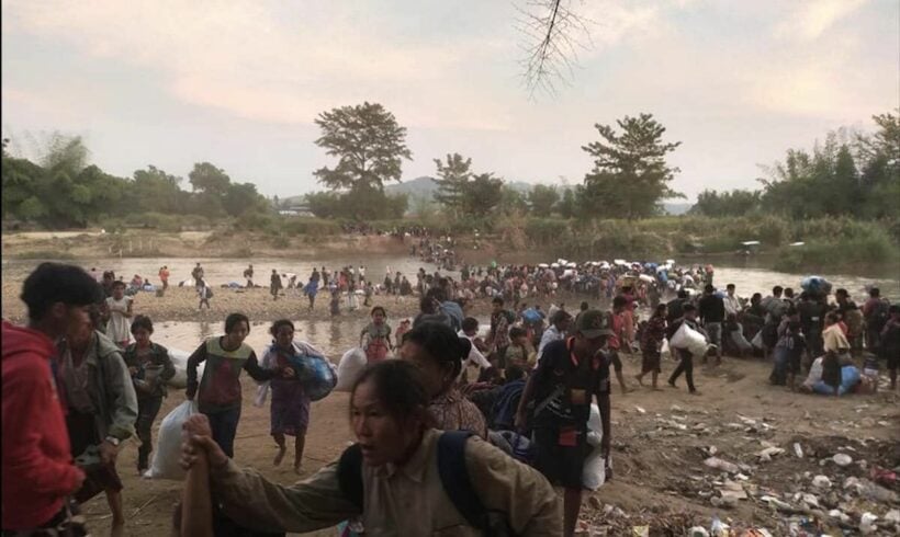 Monks were amongst those who fled to safety in eastern Myanmar conflicts