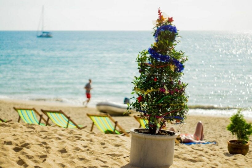 The Christmas scene on shiny, sparkly Samui