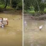 Koh Samui agent gives honest property review by standing in waist-deep floodwater | Thaiger
