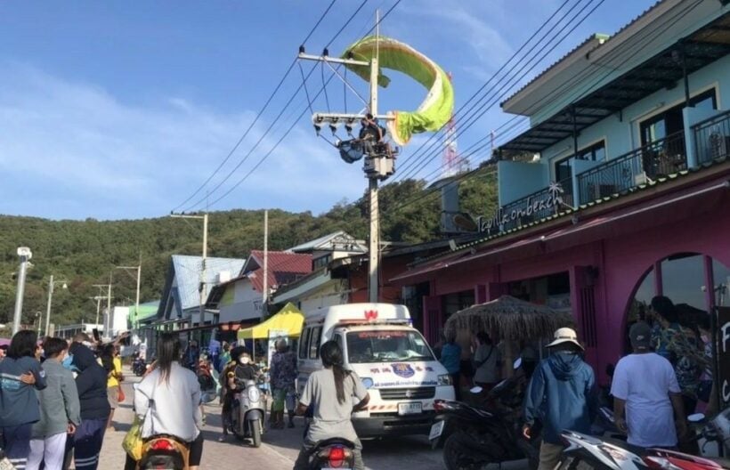 Paramotor accident on Chon Buri seriously injures foreign teenager and Thai instructor