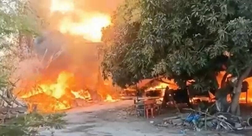 Major fire guts incense warehouse in Chon Buri