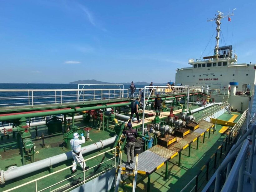 Oil tanker investigated after Thai Navy spots waste off the coast of Chon Buri