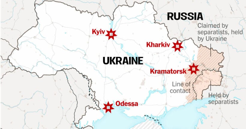 LATEST: Russia invades Ukraine, attacks in major cities, more than 40 dead | News by Thaiger