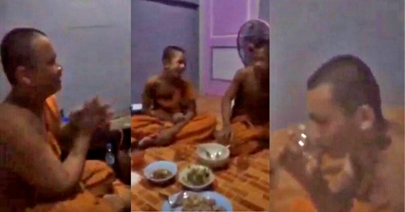 Monks and novices caught drinking alcohol and involved in an intimate relationship