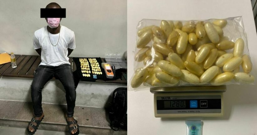 Foreign man arrested for allegedly smuggling 1.28 kilograms of cocaine into Thailand