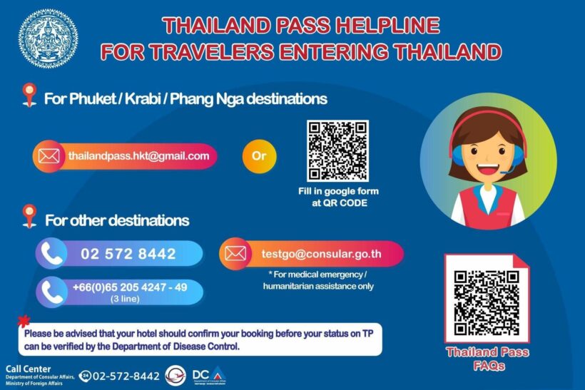 Thailand Pass hotlines, emails for assistance with registration process | News by Thaiger