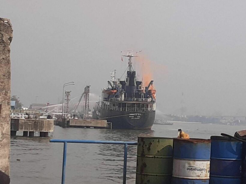 1 killed, 3 injured in oil tanker fire at Chao Phraya River pier in Samut Prakan