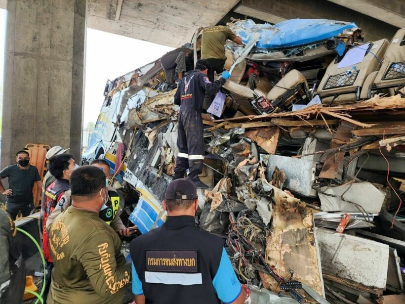 8 passengers killed, 20 injured after bus headed to Bangkok crashes into bridge pillar