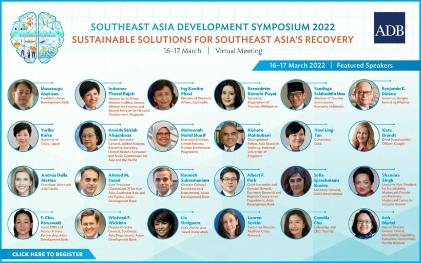 SEADS 2022: New ADB study on 'Southeast Asia rising from the pandemic' | News by Thaiger