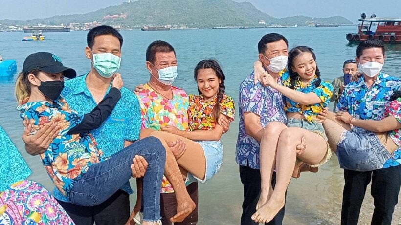 Koh Kham locals celebrate post-Songkran tradition — ‘Carrying Girls into the Sea’