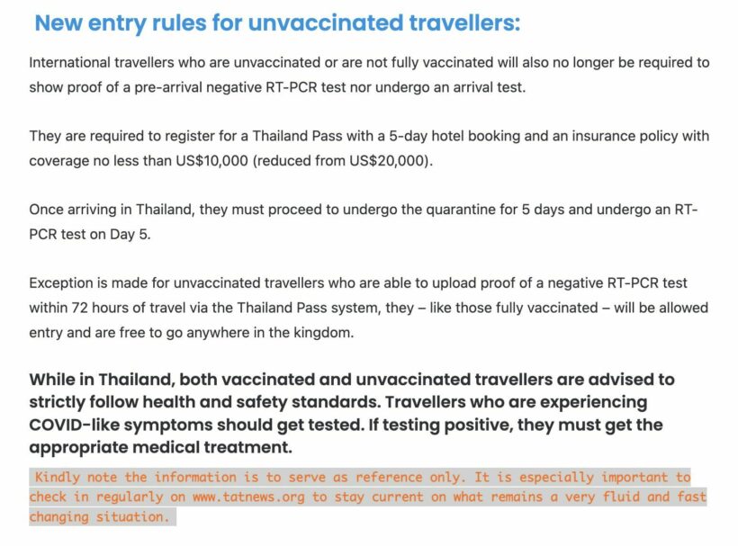 BREAKING: Thailand ENDS Test & Go and Sandbox, changes for unvaccinated travellers | News by Thaiger