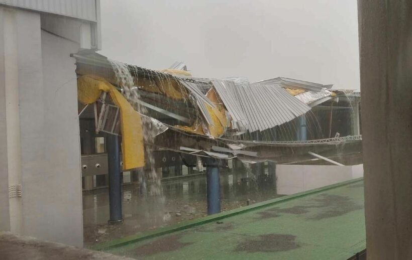 Service Hall at Don Mueang Airport collapses in storm