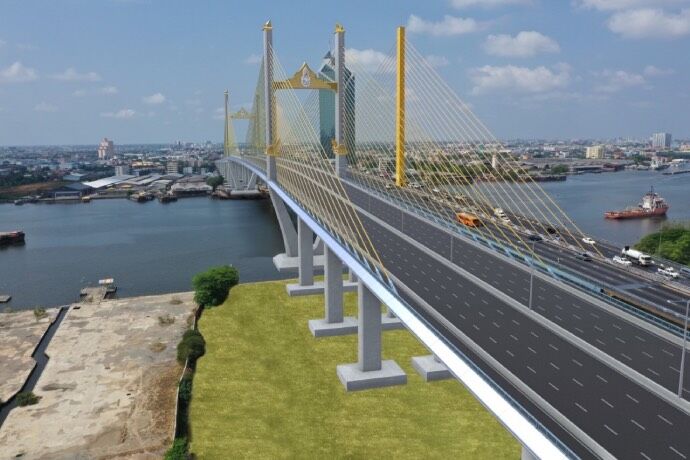 Newest and widest Chao Phraya cable-stayed bridge to open in 2022