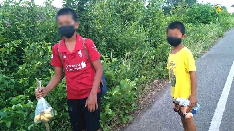 Two Thai boys attempt to walk from Isaan to Phuket to visit their relatives