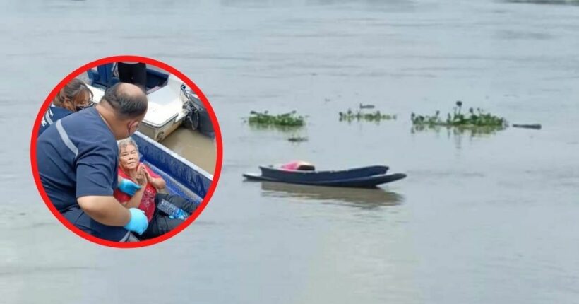 Unconscious 75 year old woman survives floating 500 metres along a river