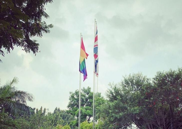 British Embassy sparks controversy in Indonesia by raising LGBT+ flag