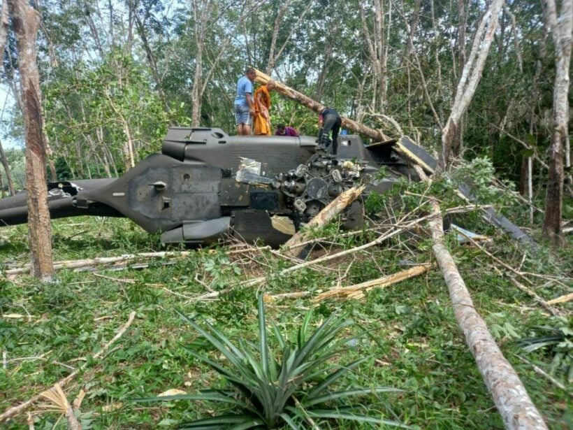 Army helicopter crashes in southern Thailand