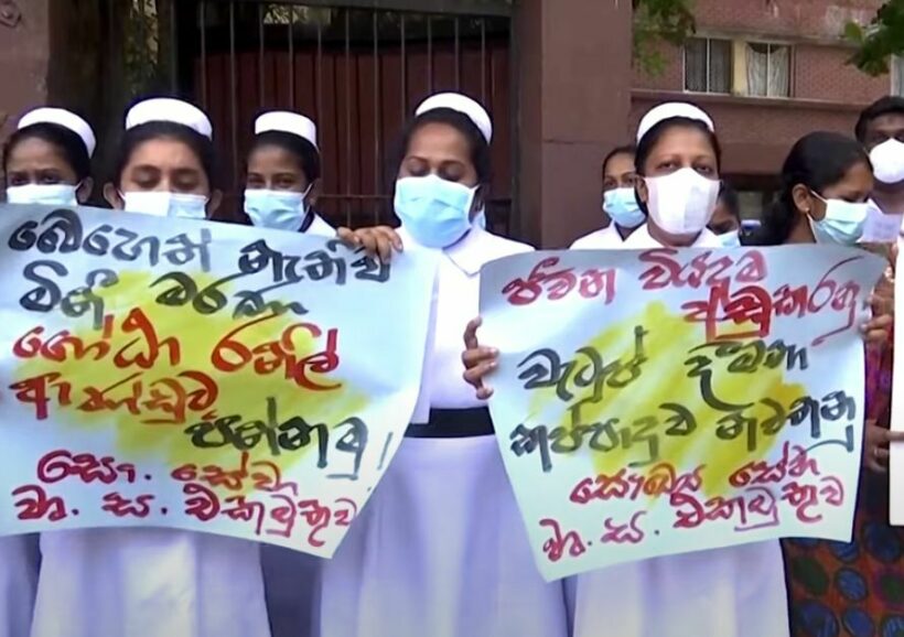 Sri Lanka’s doctors and nurses demand fuel and medicine