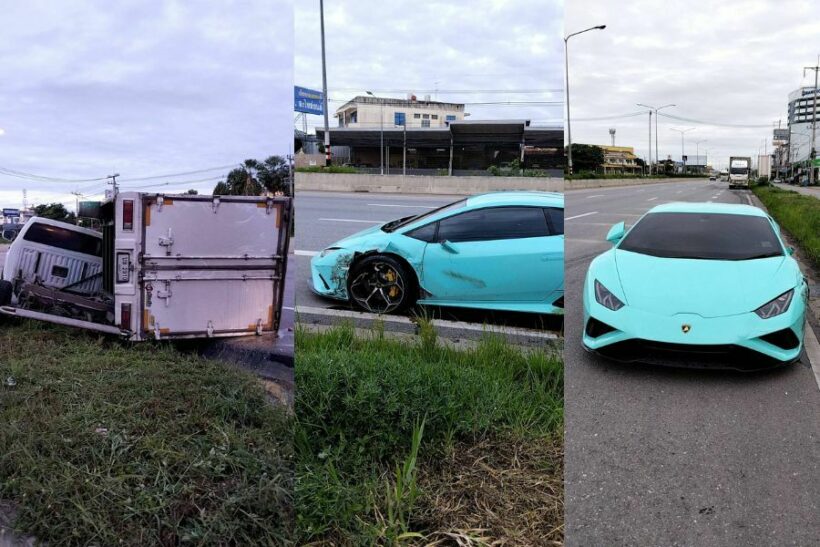Lamborghini driver scrambles from scene of egg seller crash | Thaiger