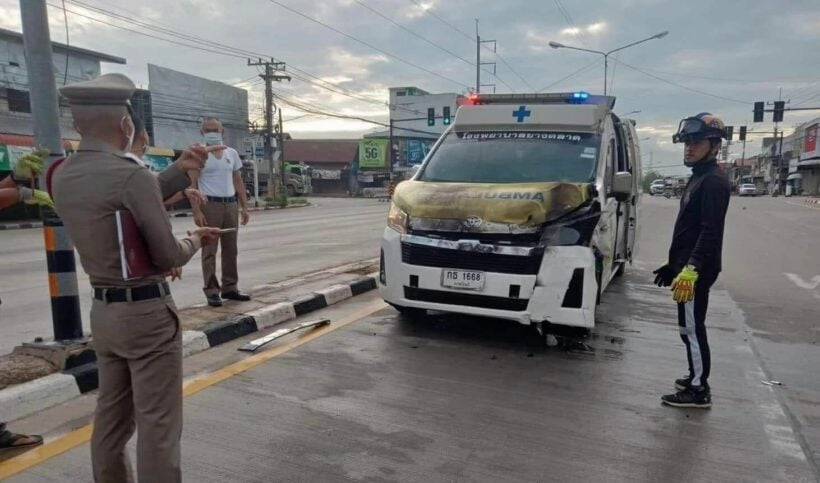 Ambulance runs a red light and kills a motorcycle rider