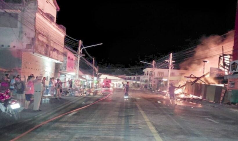 Market fire in Donsak, gateway to Koh Samui and Koh Pha Ngan