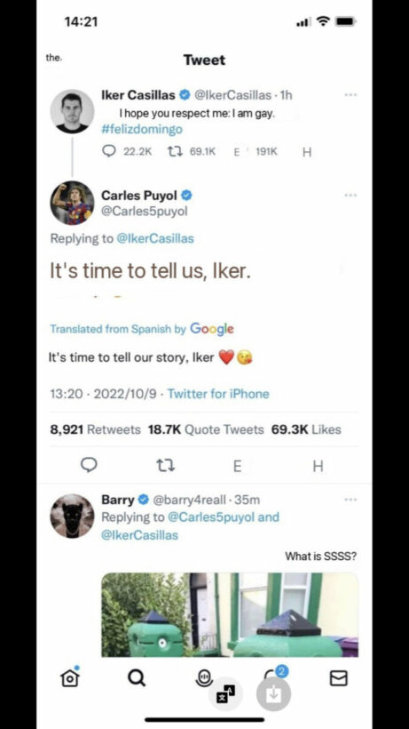 Legendary Spain custodian causes social media storm with ‘I’m gay’ tweet | News by Thaiger