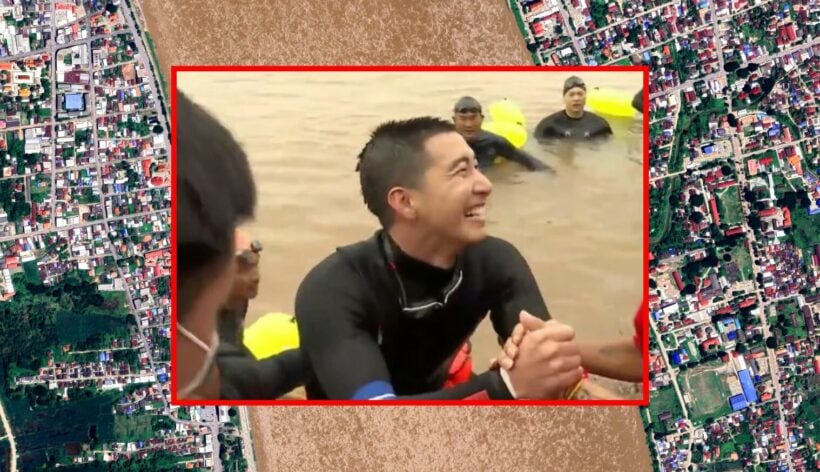 Tono raises 40 million baht in charity swim across Mekong