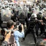 Riot police use tear gas and fire rubber bullets at protesters in Bangkok, Thailand | Thaiger