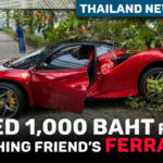 Thailand News Today | Thai pro car racer fined 1,000 baht for smashing friend’s Ferrari into a tree | Thaiger