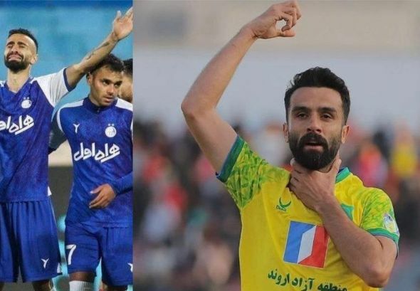 Iranian footballer mimes hanging gesture to protest executions