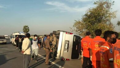 Van overturns in northeast Thailand, injuring 22 students