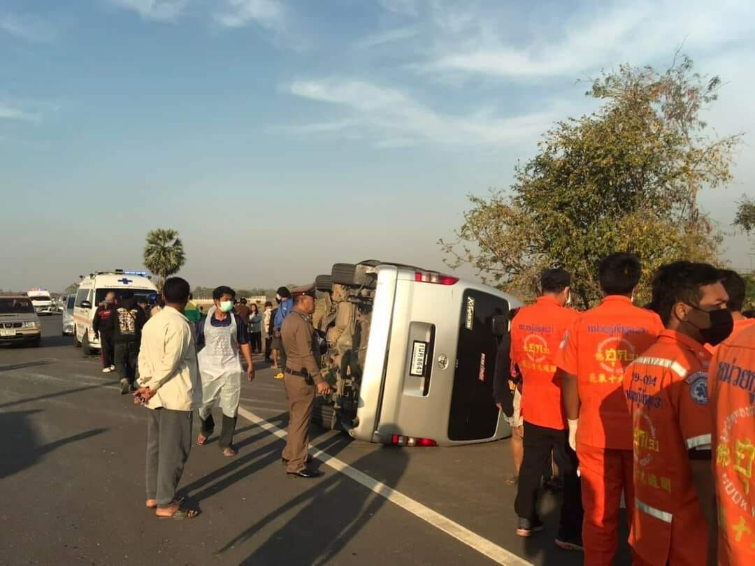 Van overturns in northeast Thailand, injuring 22 students