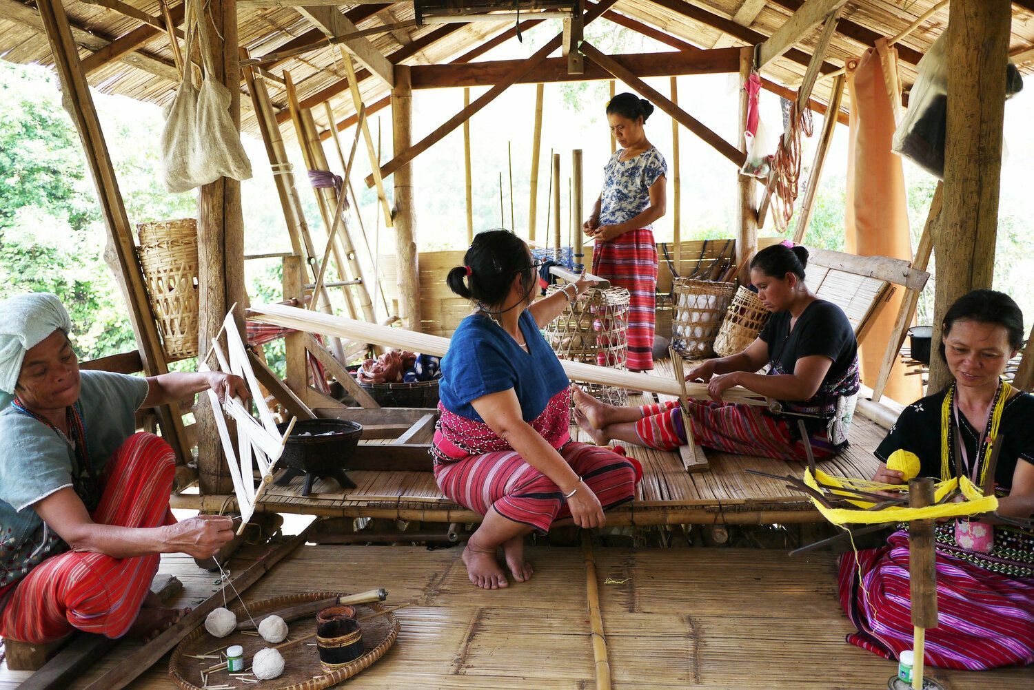 Community craft centre exploiting indigenous Karen weavers