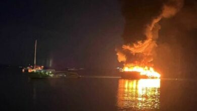 Speedboat engulfed in flames sinks off Koh Samui, Thailand